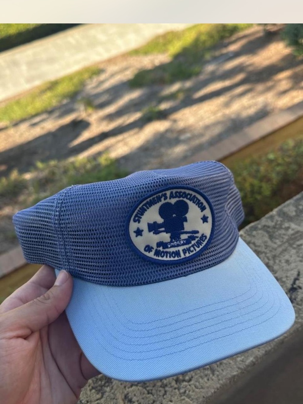 Cherry LA Two-Tone Mesh Cap in Light Blue and Navy